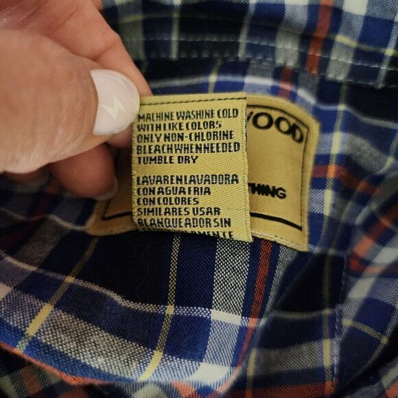 North Wood Long Sleeve Pearl Snap Plaid Shirt Mens Size XL Blue - Picture 5 of 5